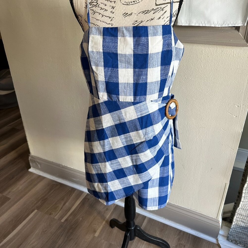 Blu Pepper- Blue gingham dress- Size L